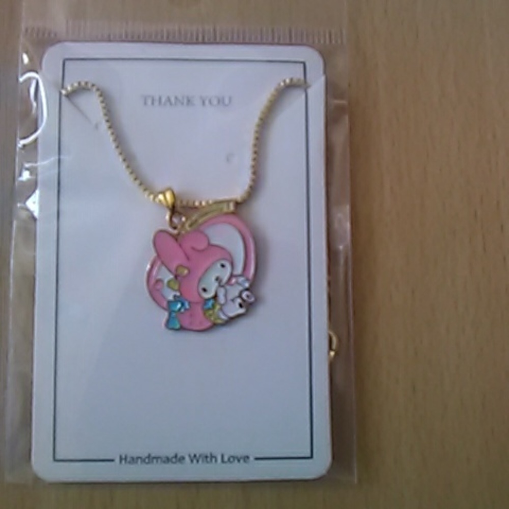 Sanrio My Melody Pink and Gold Pendant Necklace